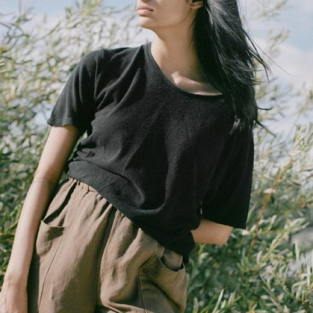 OZMA Oversized Black Short Sleeve Tee